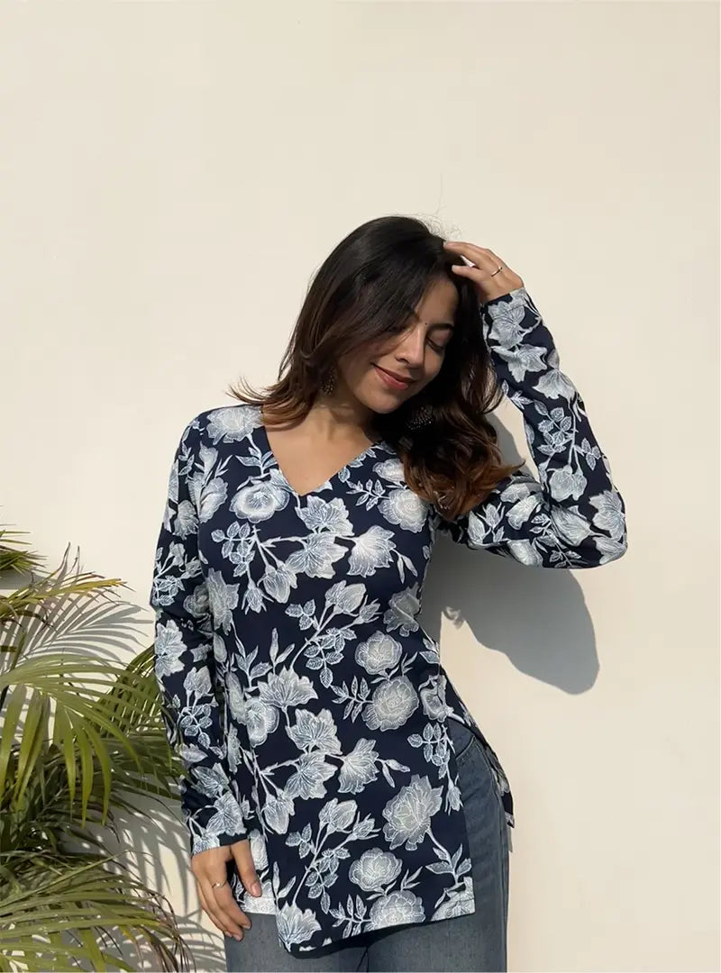 Alisha Straight Sleeves Kurti by Evara