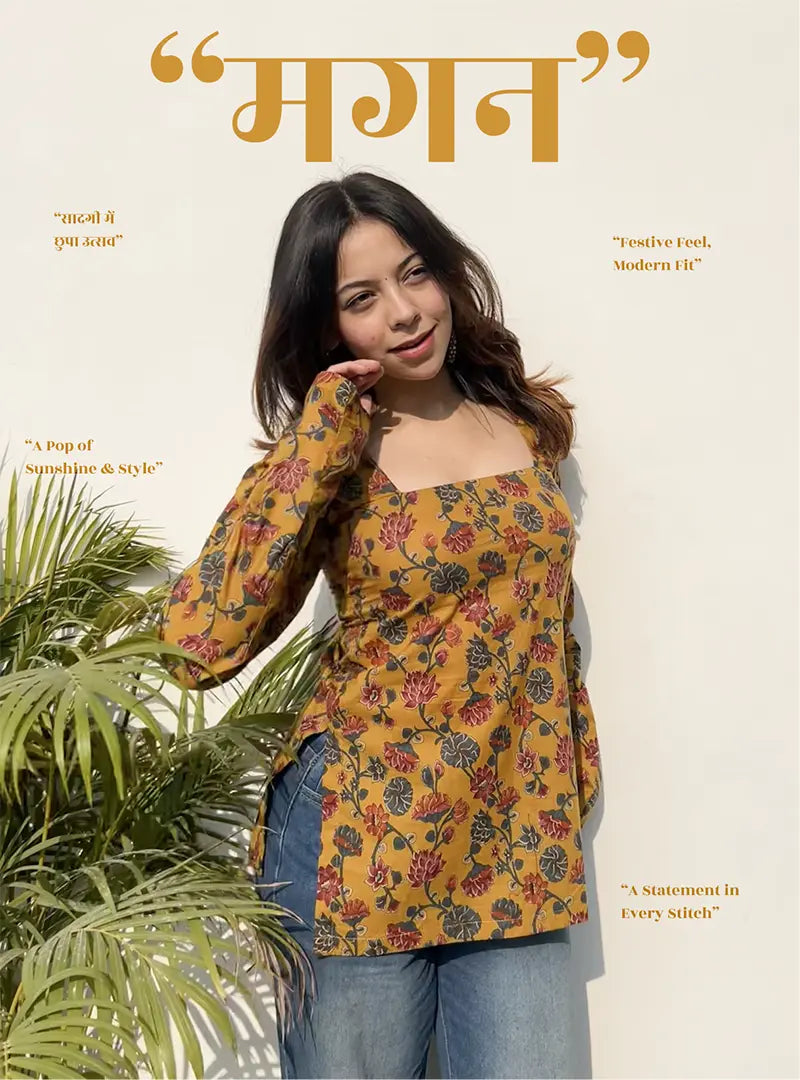 Magan Square Neck Kurti by Evara