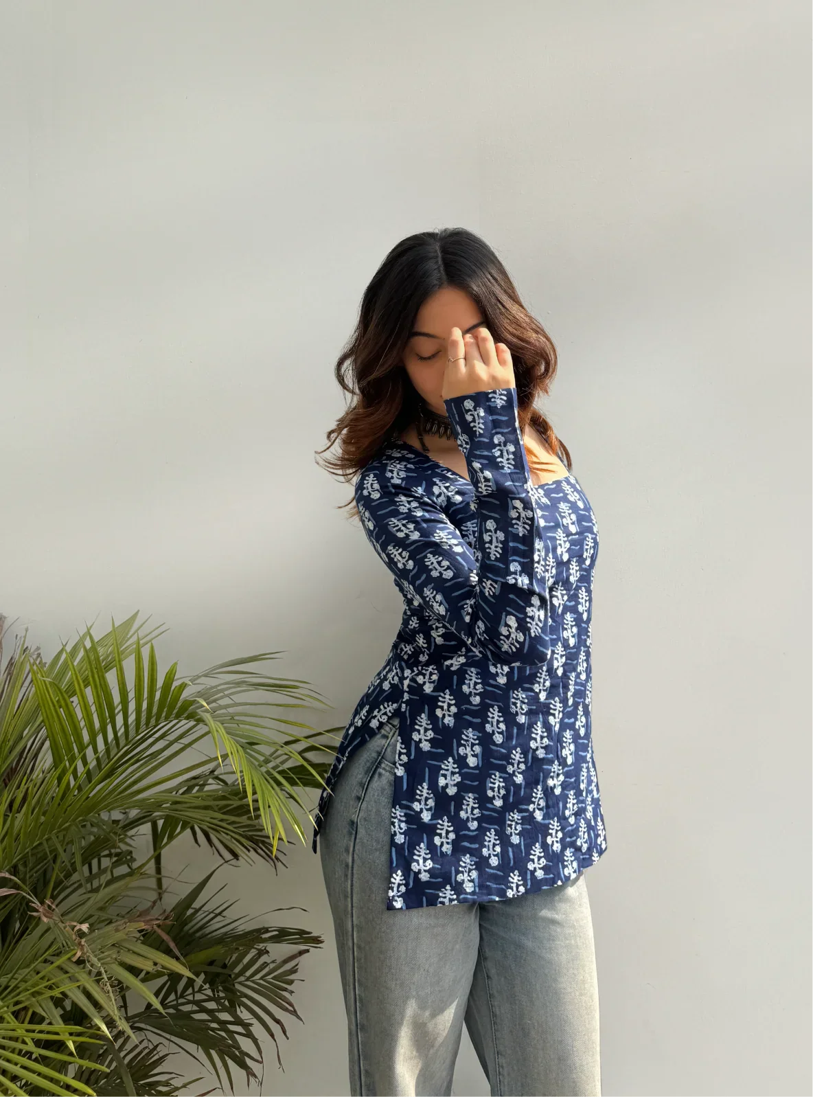 Chandbali Square Neck Kurti by Evara