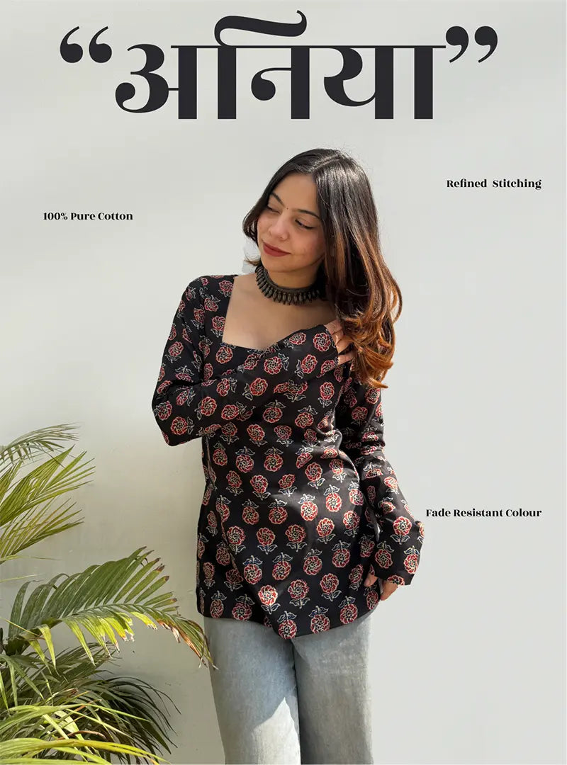 Aniya Square Neck Kurti by Evara