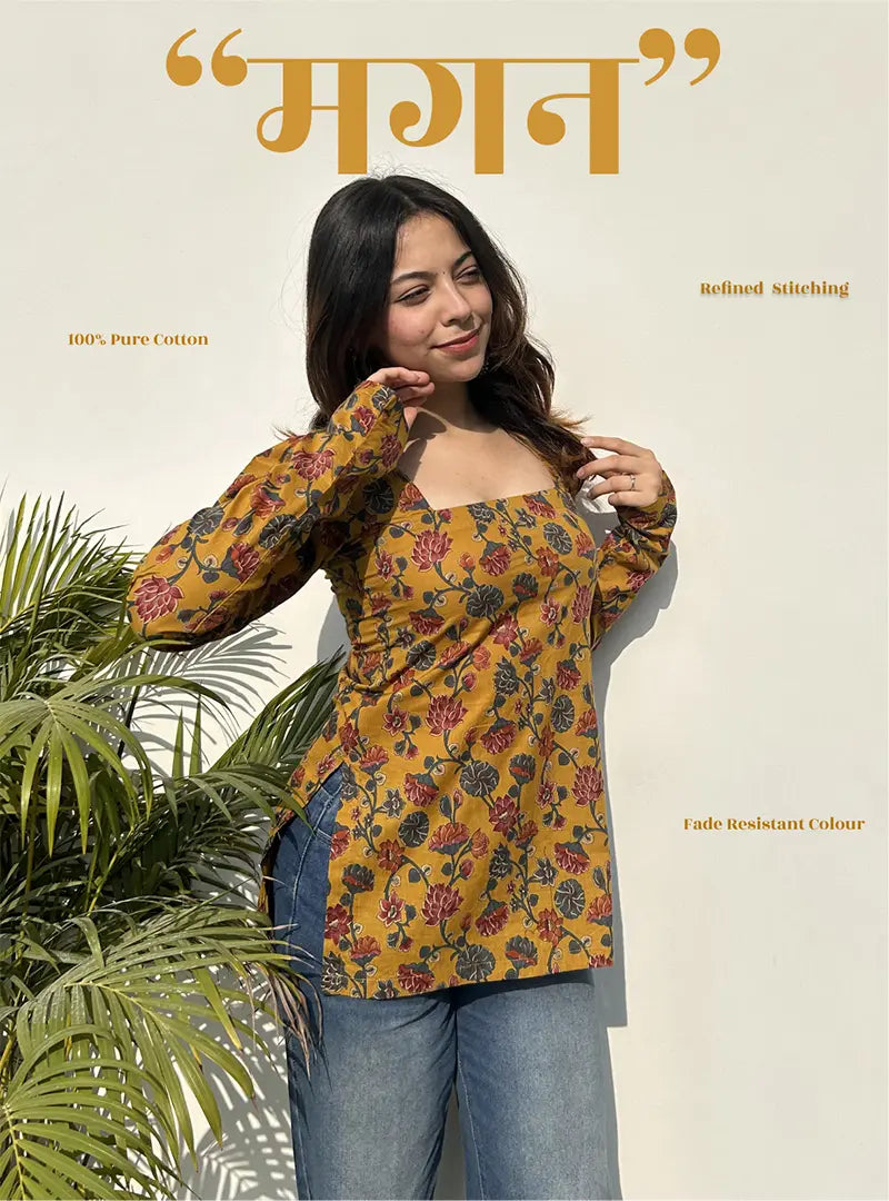 Magan Square Neck Kurti by Evara