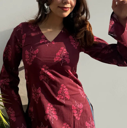Aashna Bell Sleeves Kurti by Evara