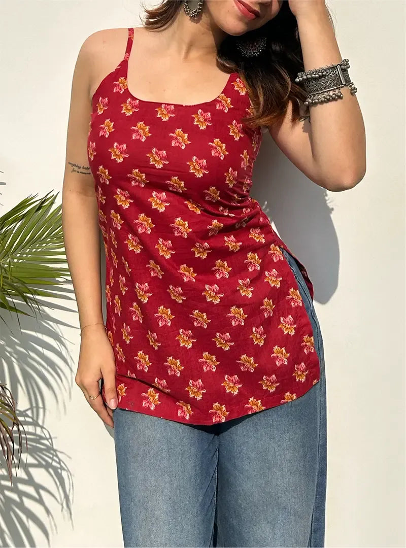 Ahilya Short Sleeveless Kurti by Evara
