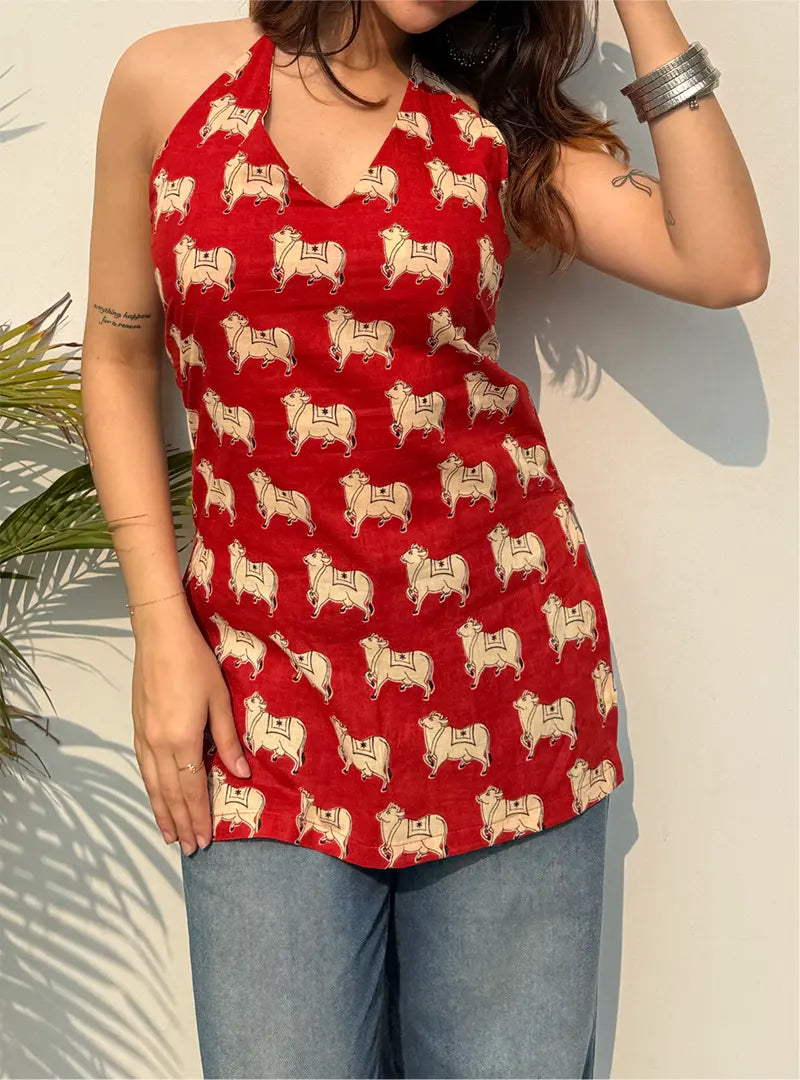 Arz Halter Neck Kurti by Evara