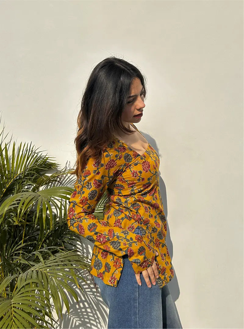 Magan Square Neck Kurti by Evara