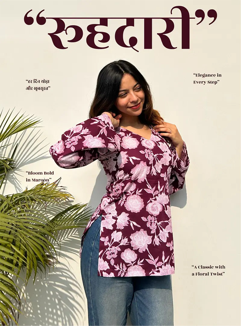 Roohdaari Bell Sleeves Kurti by Evara