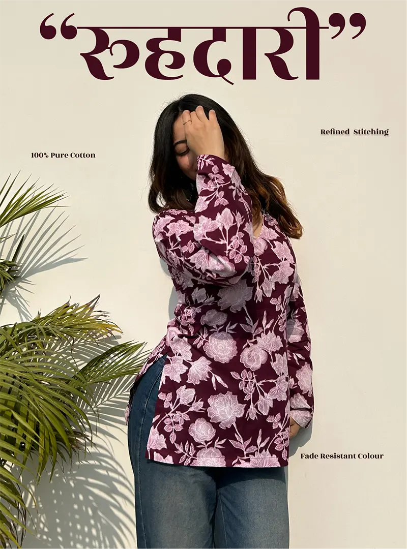 Roohdaari Bell Sleeves Kurti by Evara