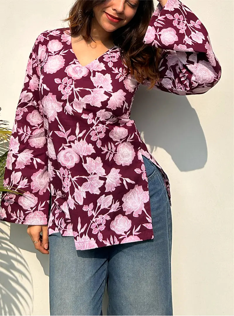 Roohdaari Bell Sleeves Kurti by Evara