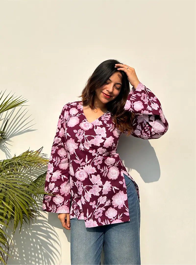 Roohdaari Bell Sleeves Kurti by Evara