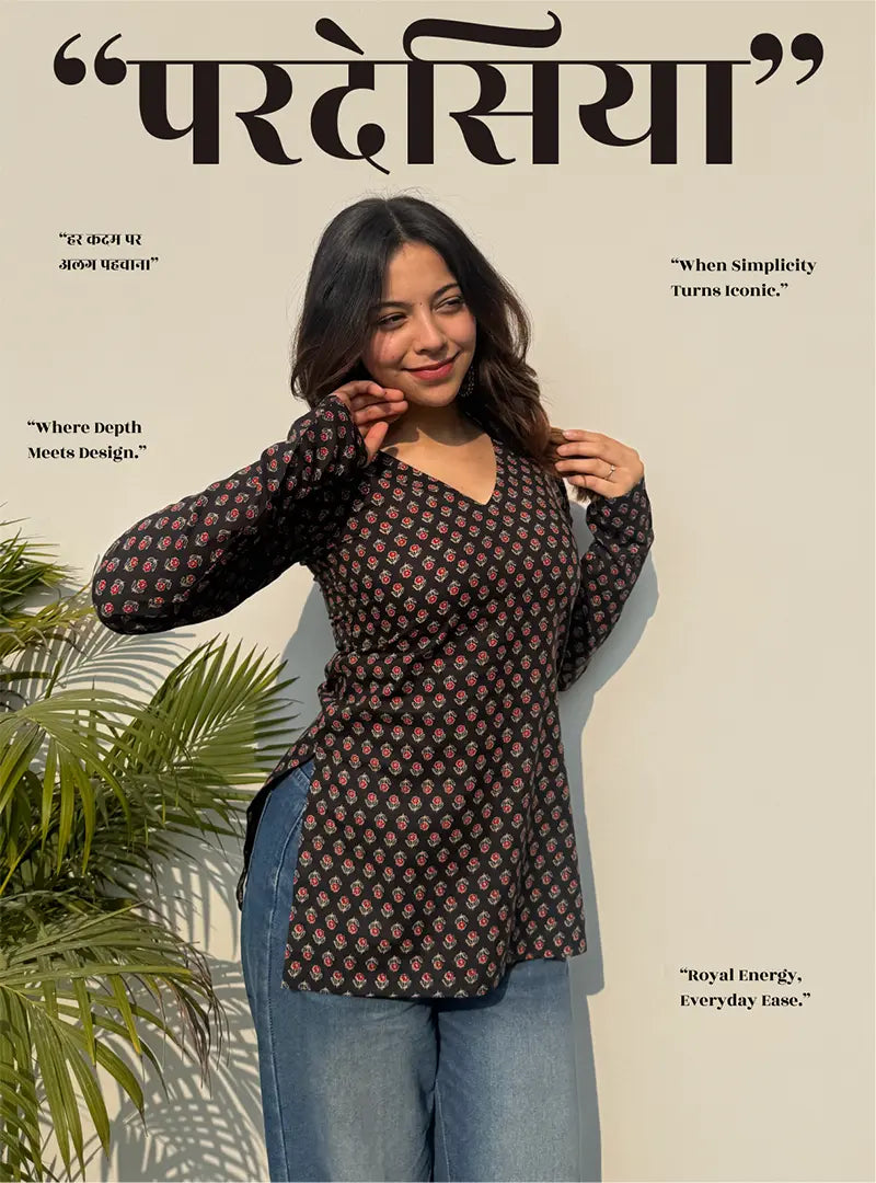 Pardesiya Straight Sleeves Kurti by Evara