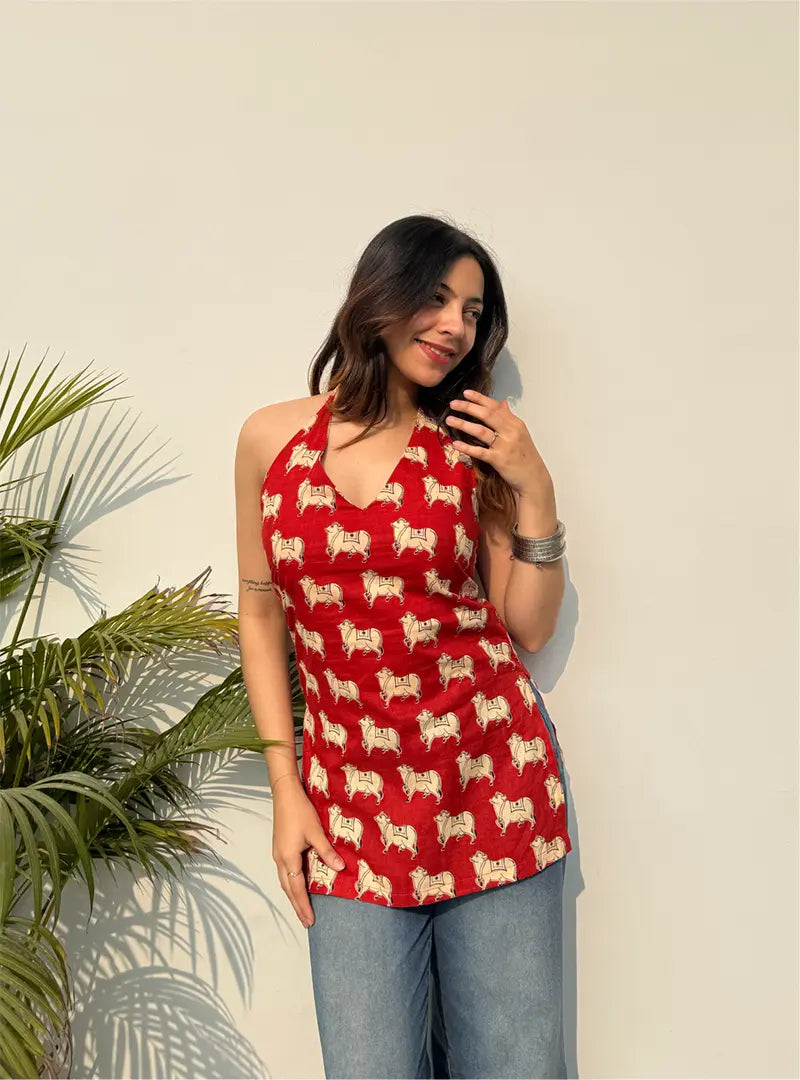 Arz Halter Neck Kurti by Evara