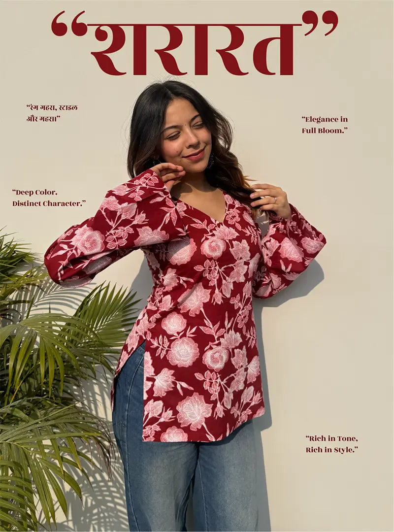 Sharaarat Bell Sleeves Kurti by Evara