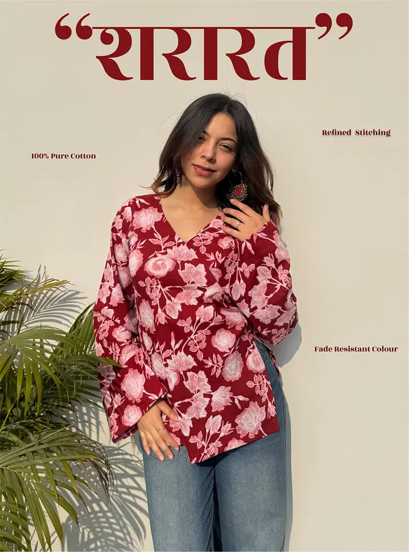 Sharaarat Bell Sleeves Kurti by Evara