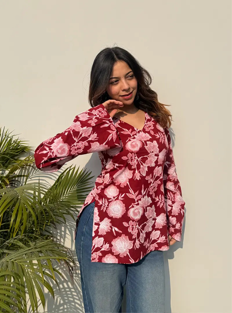 Sharaarat Bell Sleeves Kurti by Evara