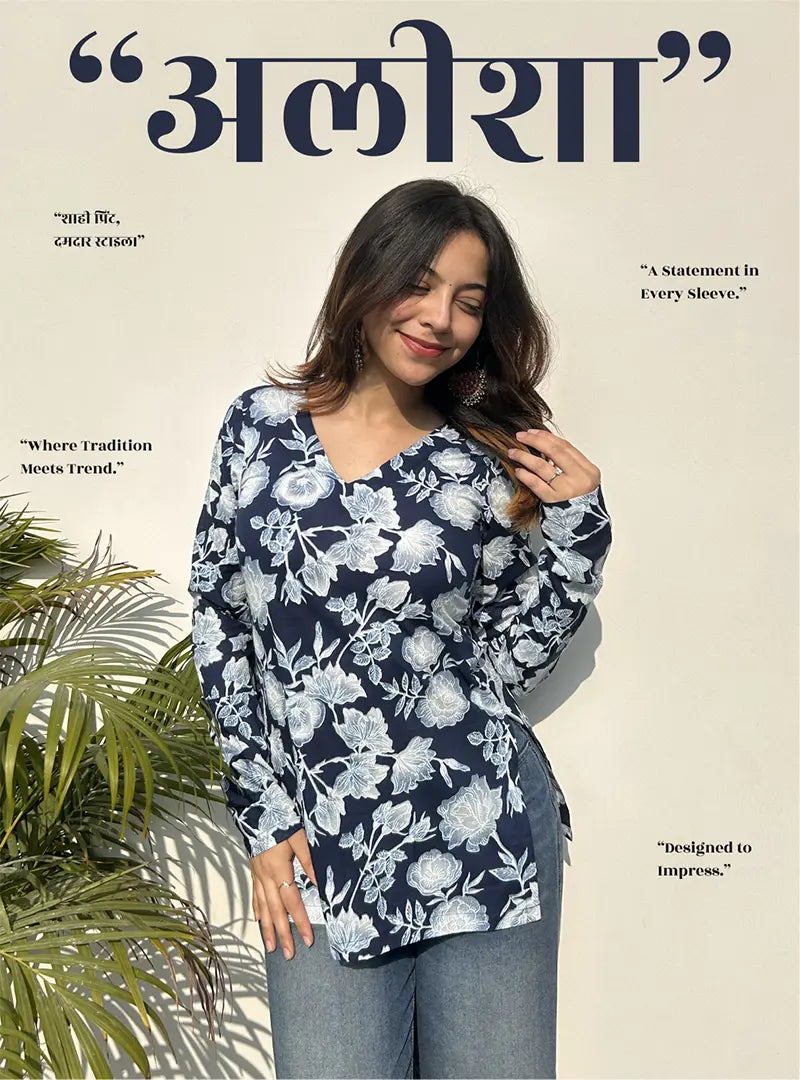 Alisha Straight Sleeves Kurti by Evara