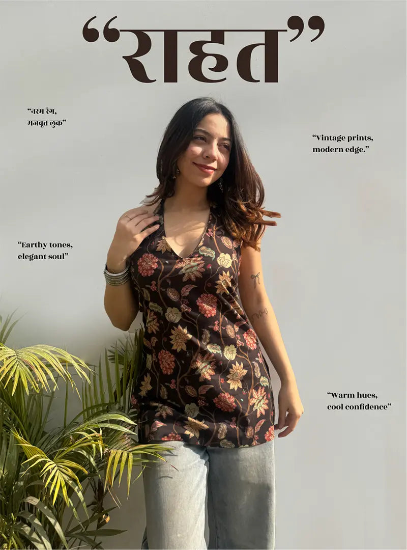 Raahat Halter Neck Kurti by Evara