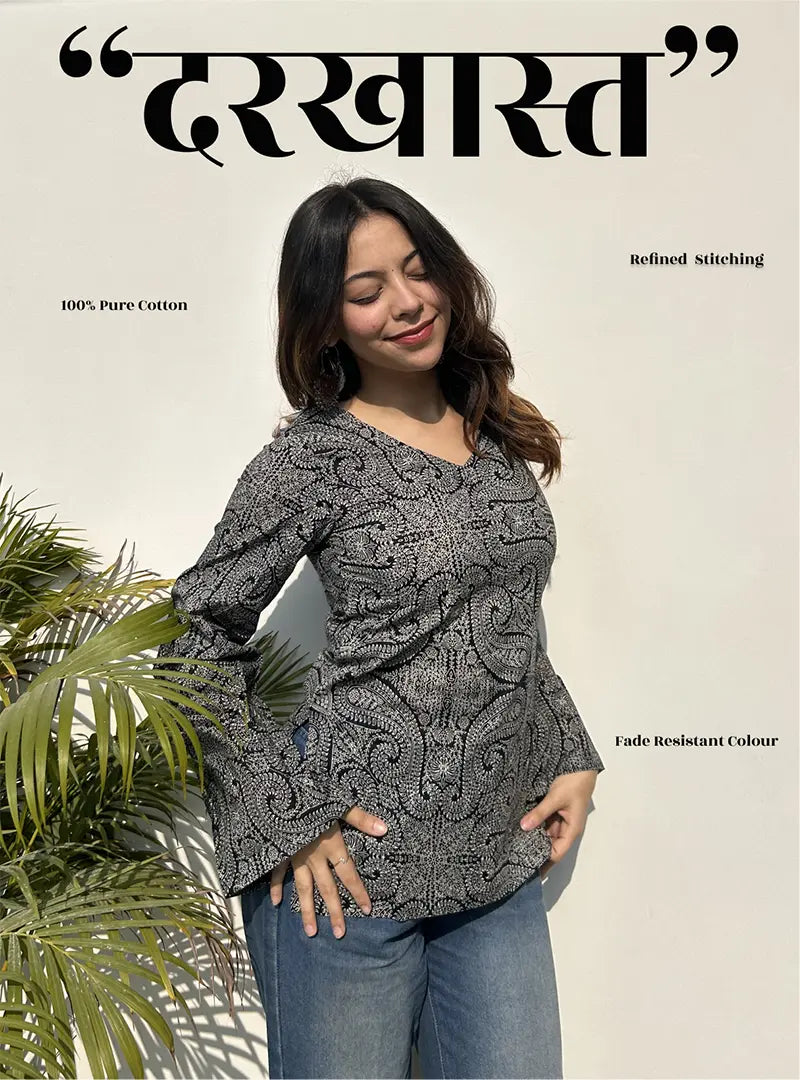 Darkhaast Bell Sleeves Kurti by Evara