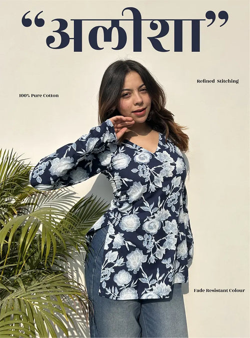 Alisha Straight Sleeves Kurti by Evara