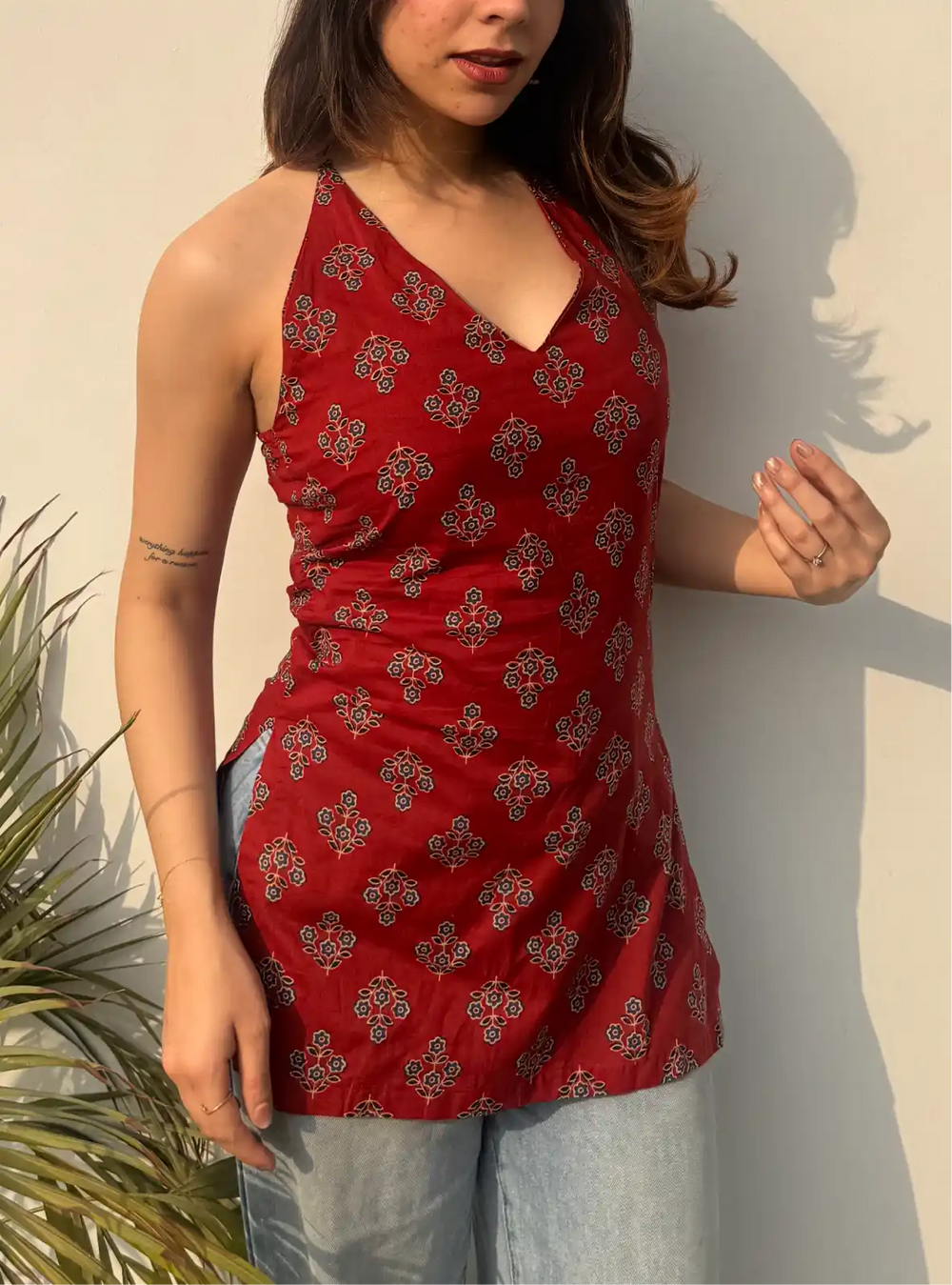 BAIRI HALTER NECK KURTI